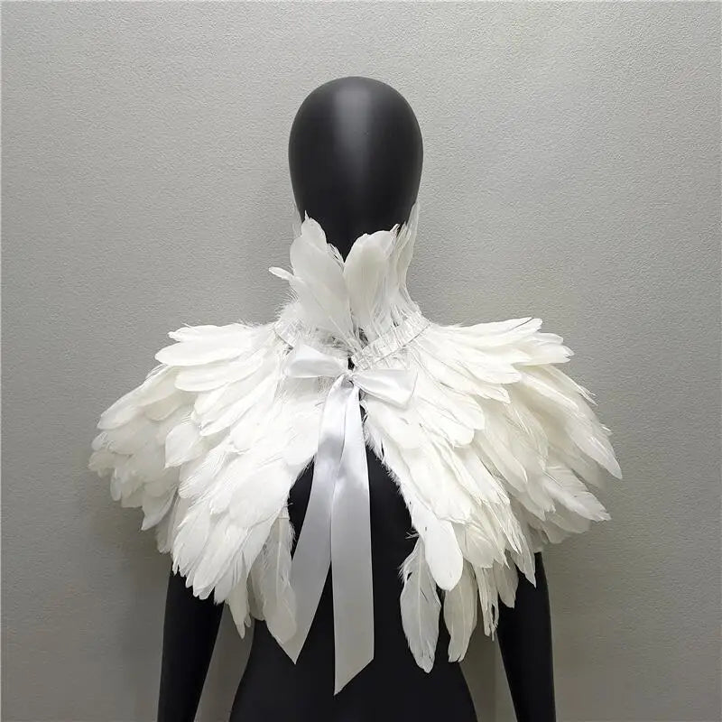 Layered Feather Shoulder Cape for Layering over Outfits