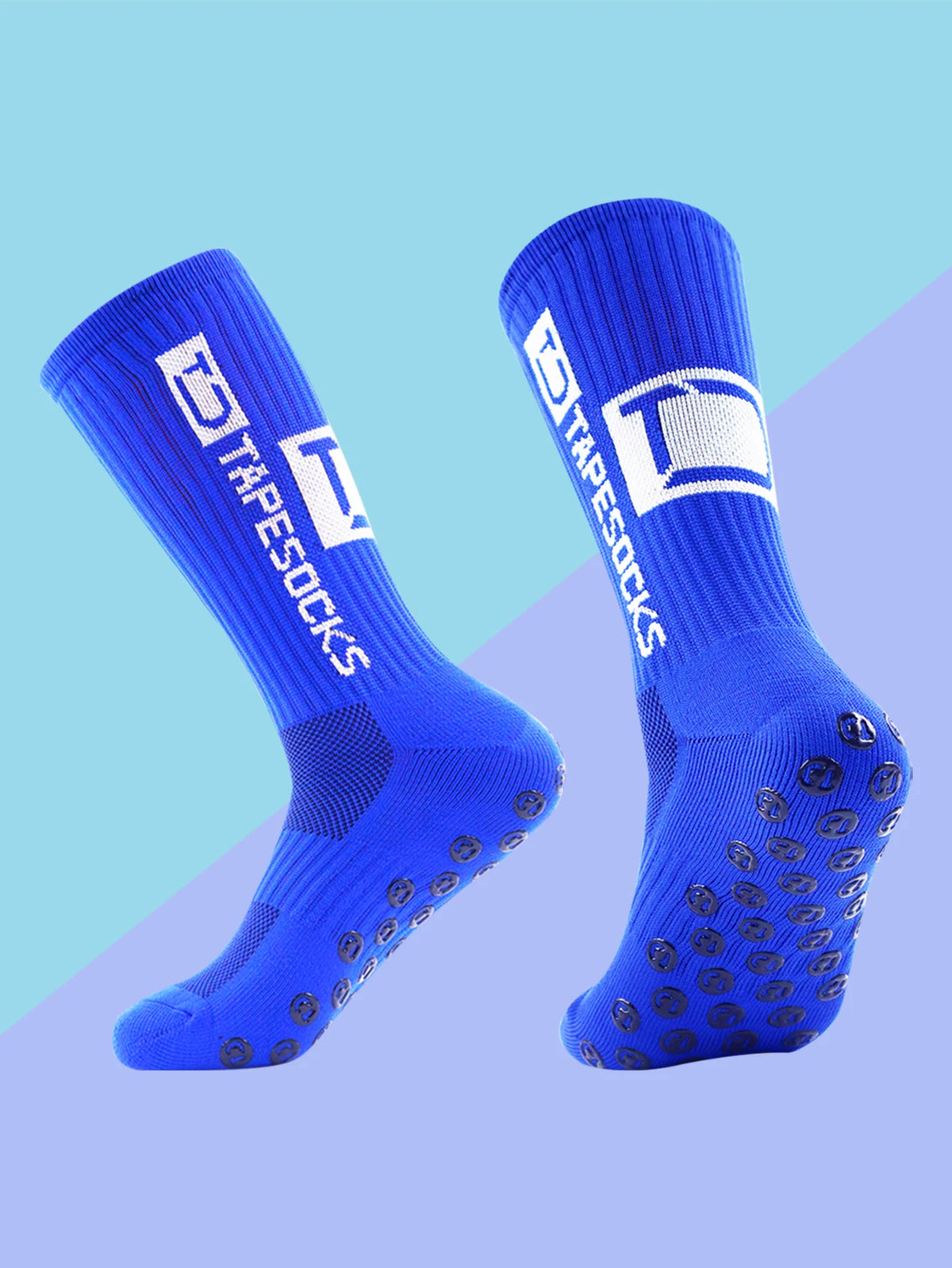 Football Socks with Textured Sole and Solid Knit Shape