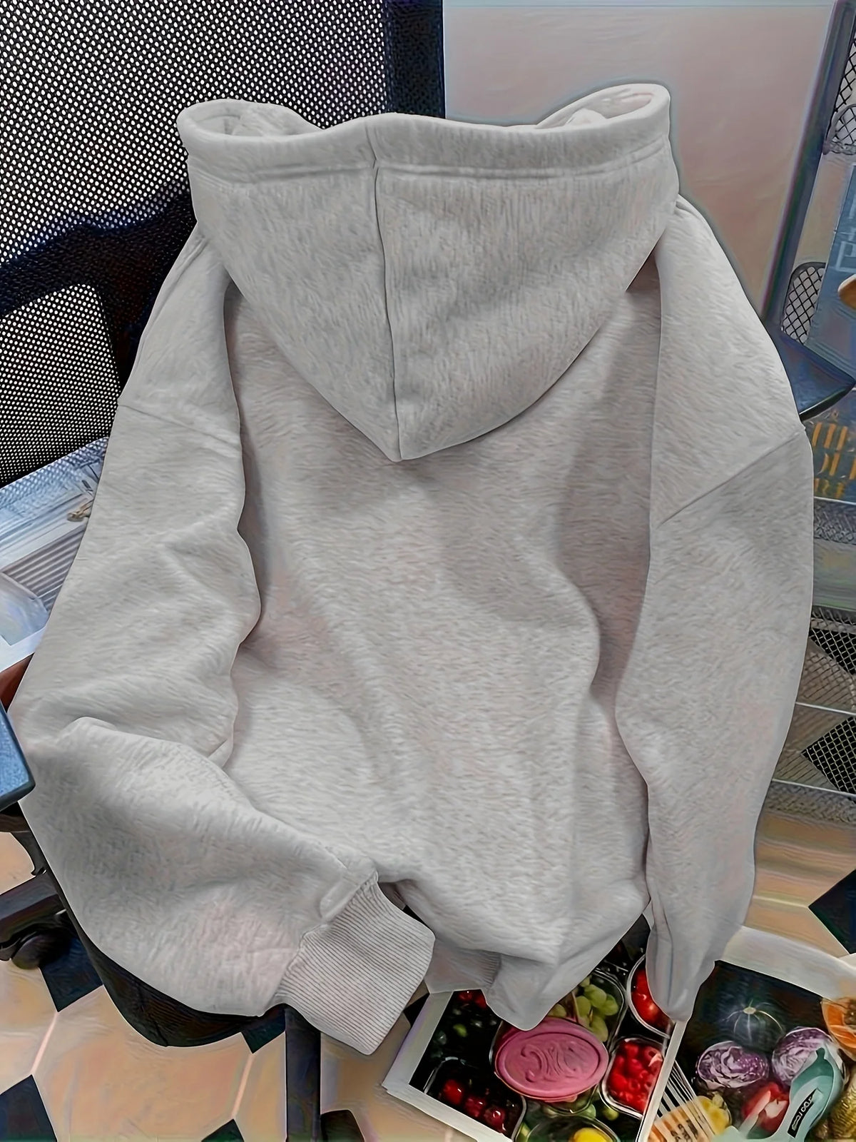 Letter Graphic Long Sleeve Pullover Casual Hoodie for Layering