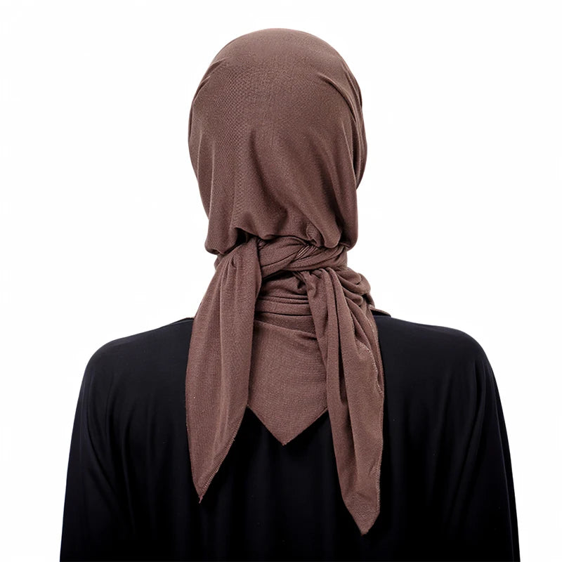 Solid Triangle Head Scarf with Tie Back Styling