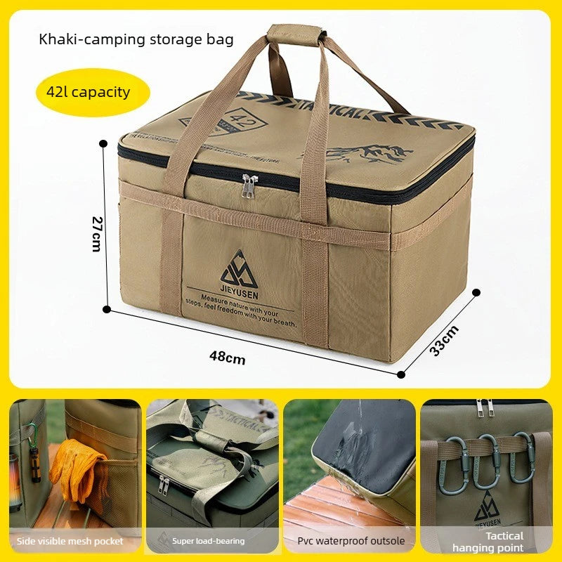 Backpack 30-42L Tactical Camping Storage Bag - Insulated Folding Box for Picnic, Tableware & Field Equipment Waterproof