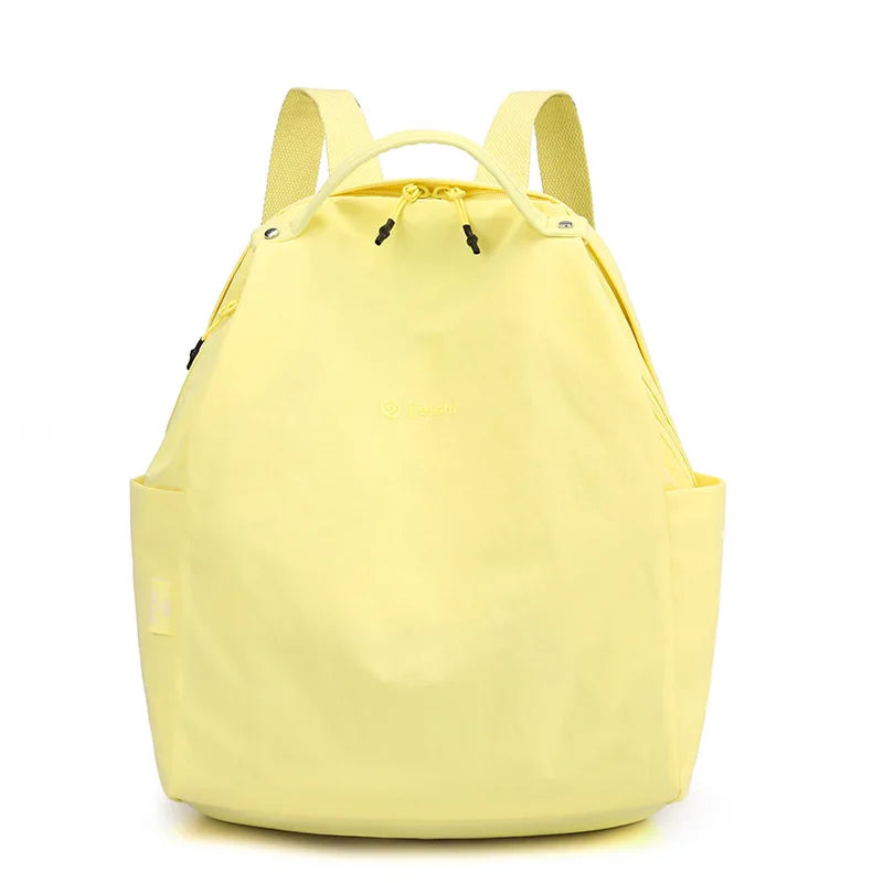 Simple Solid Colour Backpack with Front Zipper Pocket and Carry Handle