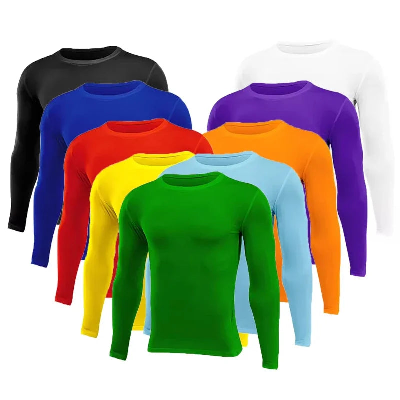 Fitted Crew Neck Long Sleeve Compression T Shirt