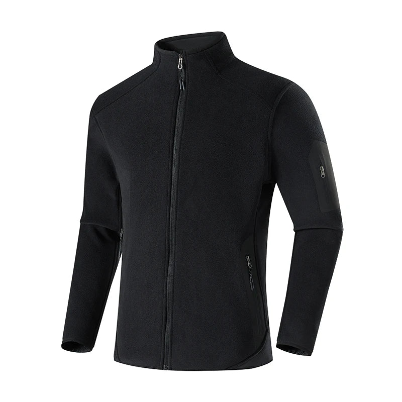 Long Sleeve Full Zip Fleece Outdoor Jacket with Pockets