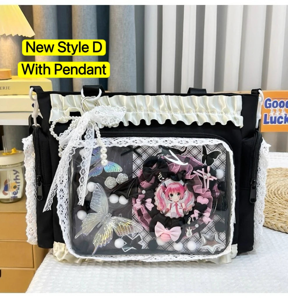 Decorative Display Tote Bag with Transparent Front Pocket