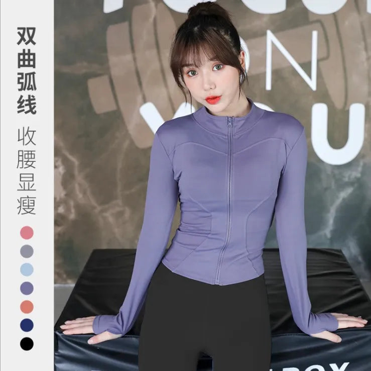 Women's Thumb-Hole Zip-Front Workout Jacket