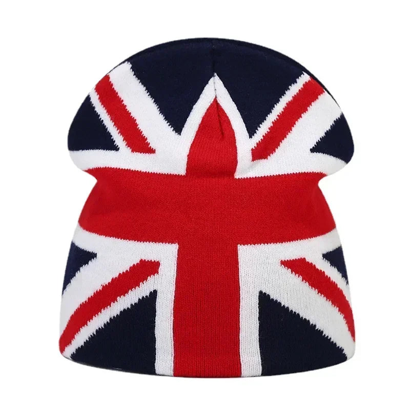 Graphic Knit Beanie with Letter and Pattern Style Options