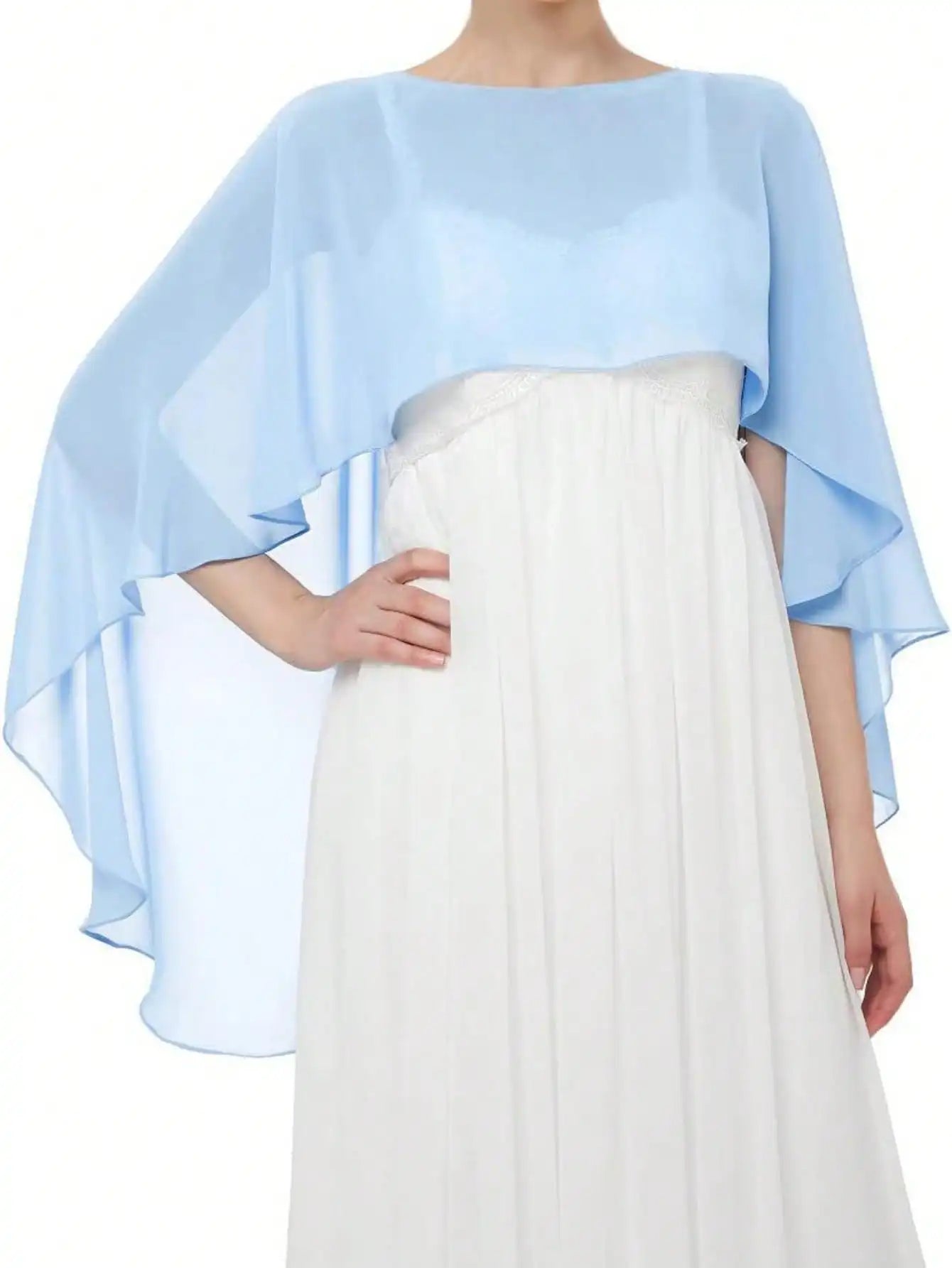 Sheer Flowing Drape Cape for Layering over Outfits