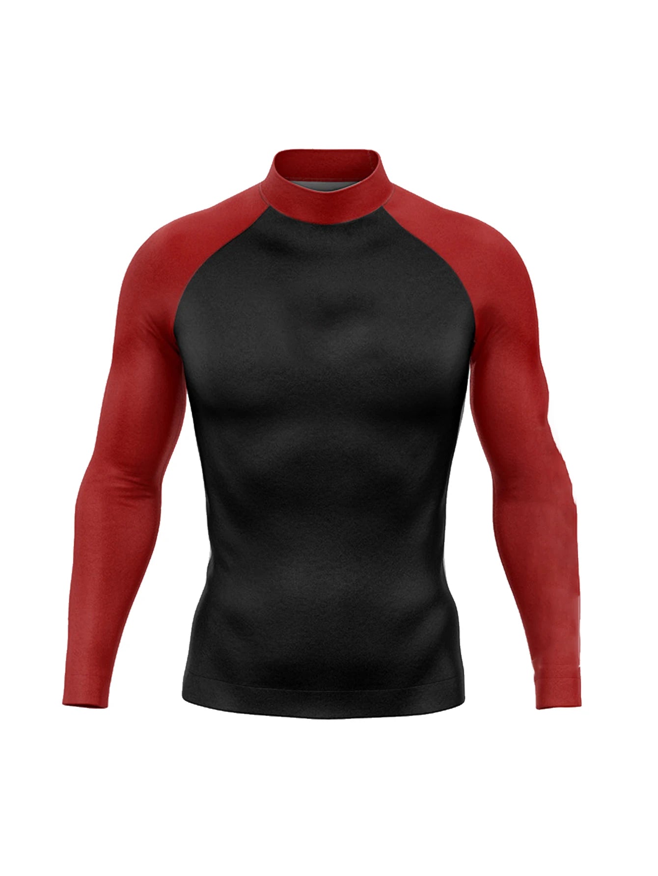 Men's Long Sleeve Rash Guard with a Round Neck for Swimming