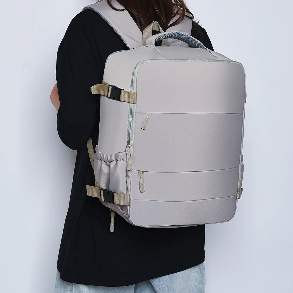 Short Trip Travel Backpack with Rectangular Shape and Laptop Compartment Design