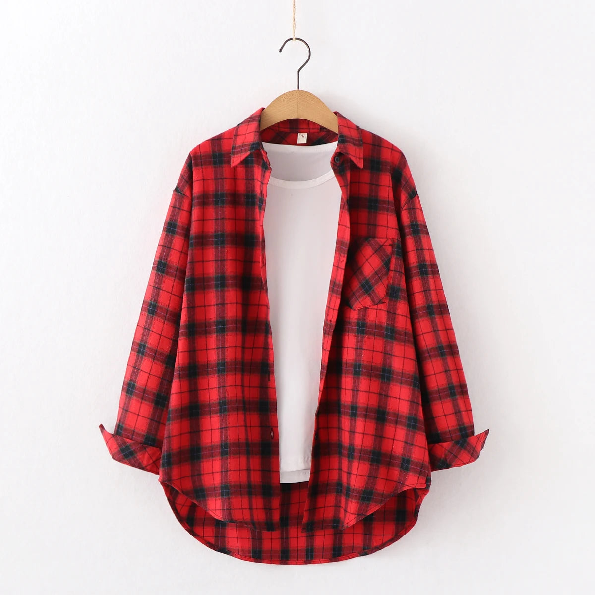 Women's Checked Collared Long Sleeve Shirt
