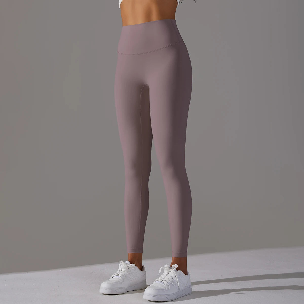 Women's Nylon-Spandex Solid High-Waist Ankle-Length Fitted Leggings for Yoga and Everyday Workouts
