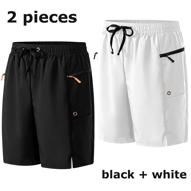 Men's Swim Shorts with Zipper Pockets and Mesh Liner for Beach and Pool Wear