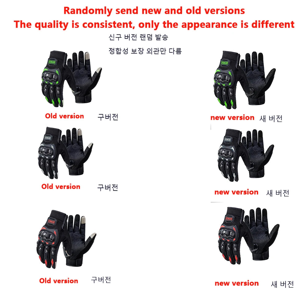 Full Finger Motorcycle Gloves with Adjustable Wrist Straps