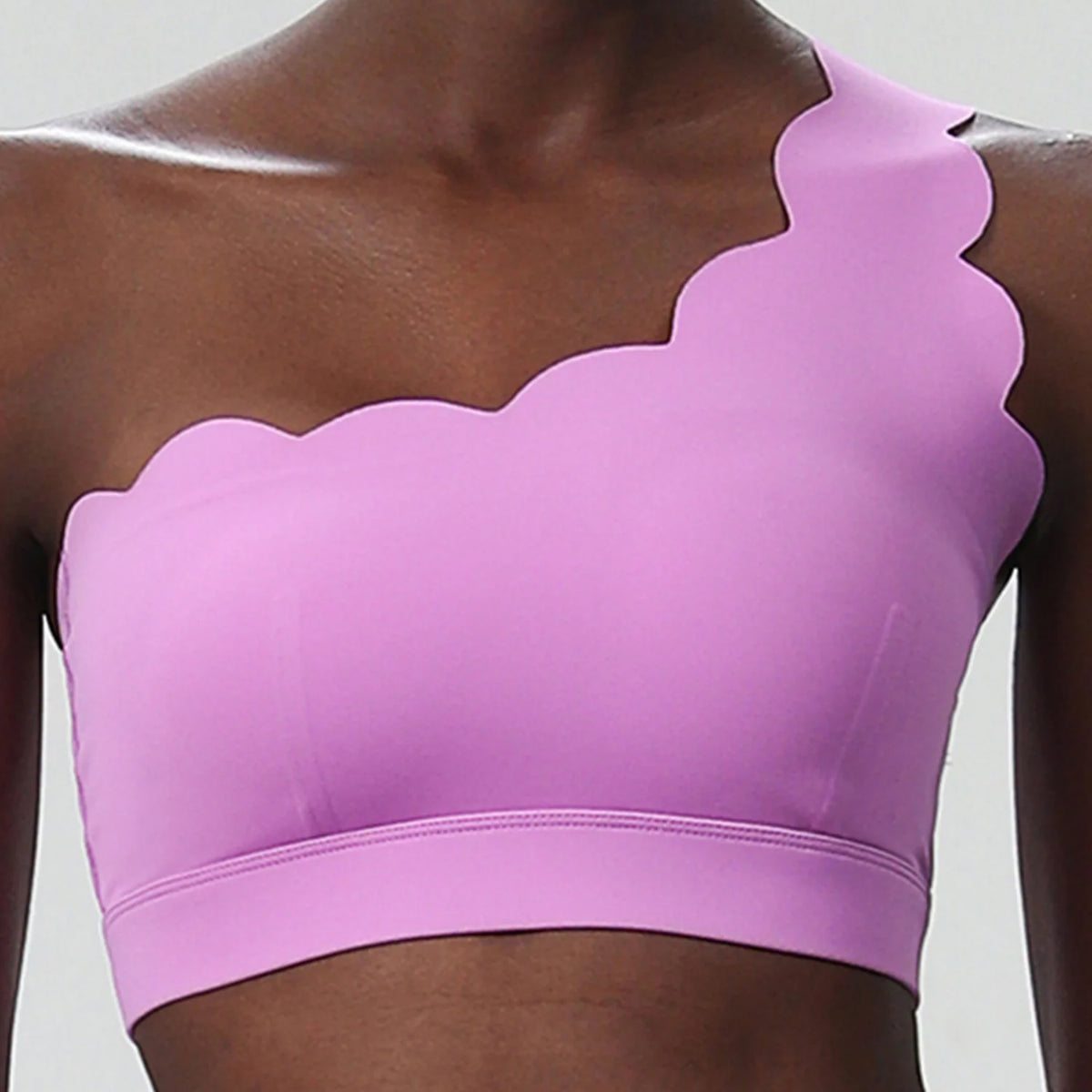 Women's Scalloped One Shoulder Sports Bra