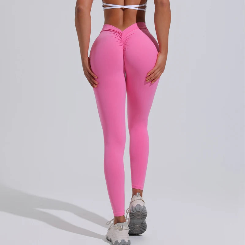 Women's V Back Full Length Leggings For Workout Outfits
