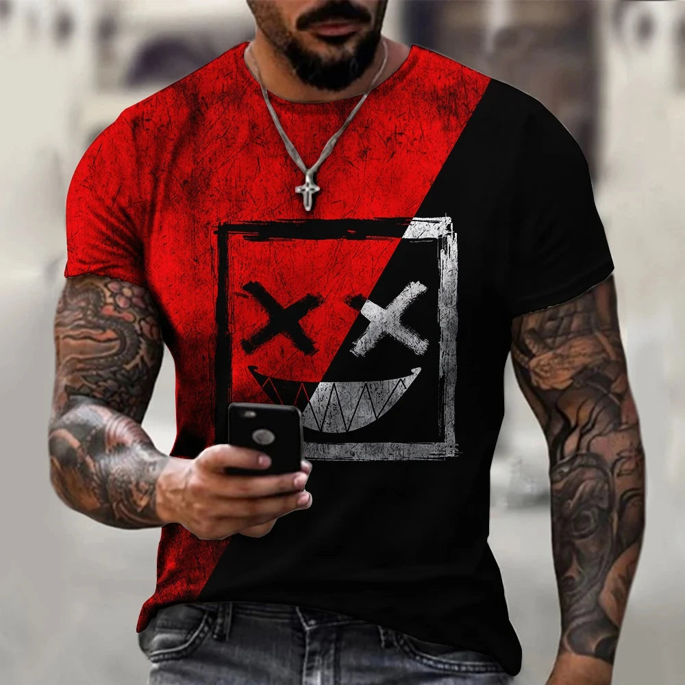 Graphic Crew Neck Short Sleeve Casual Pullover T Shirt