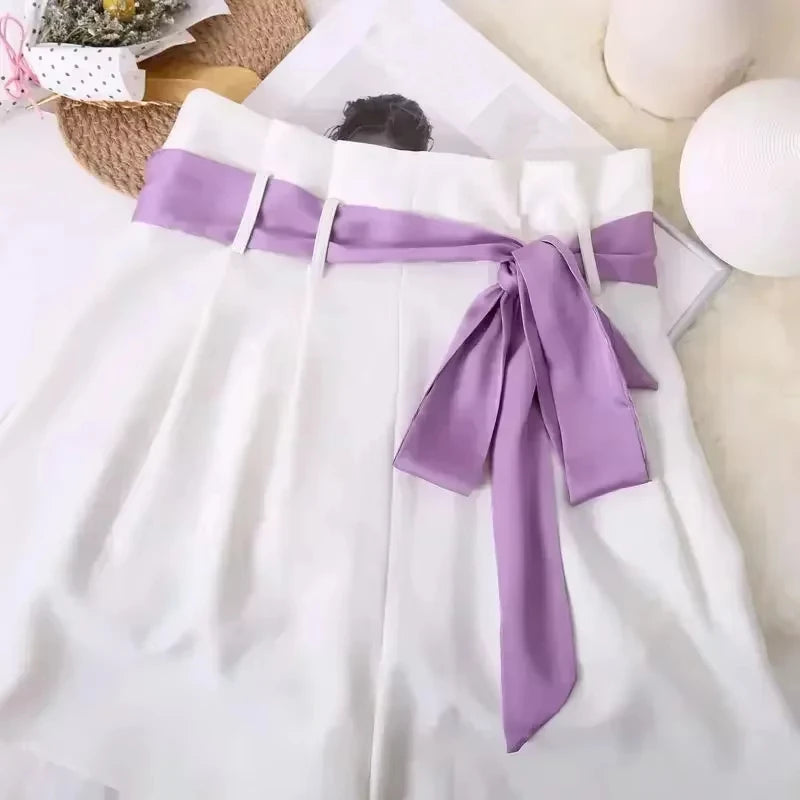 Solid Long Narrow Ribbon Scarf with Pointed Ends