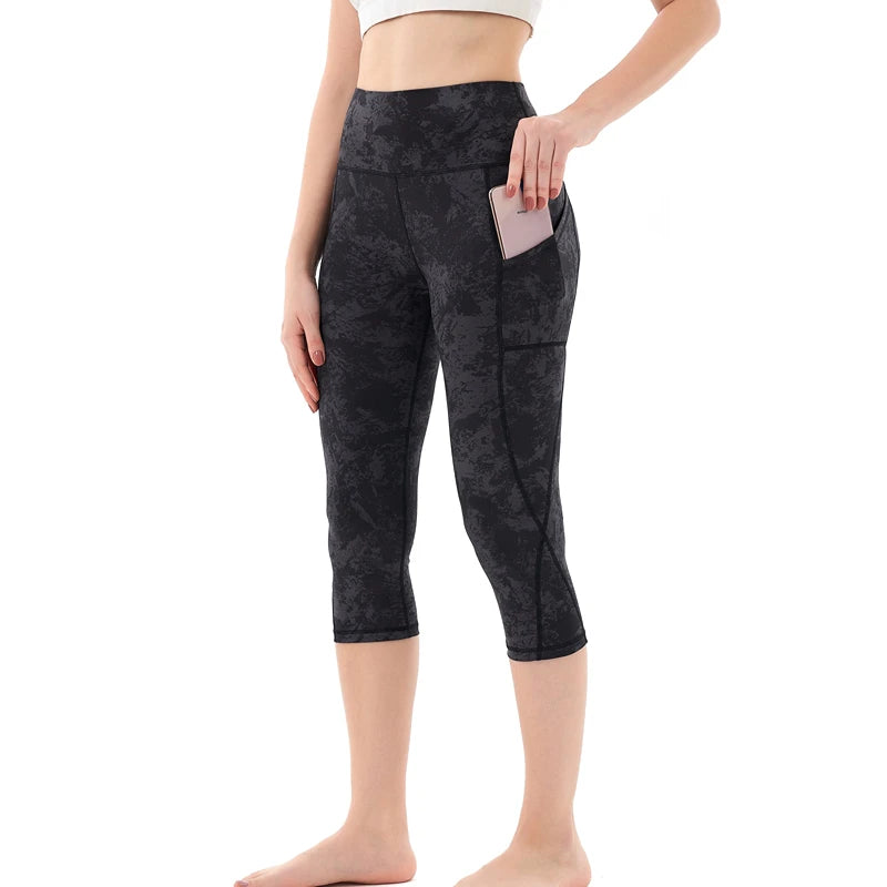 Women's Side Pocket Capri Leggings For Workout Outfits