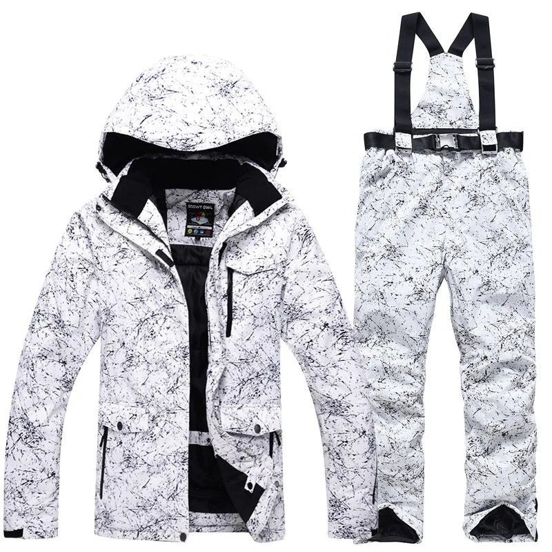 Hooded Ski Jacket and Pants Clothing Set with Style Options