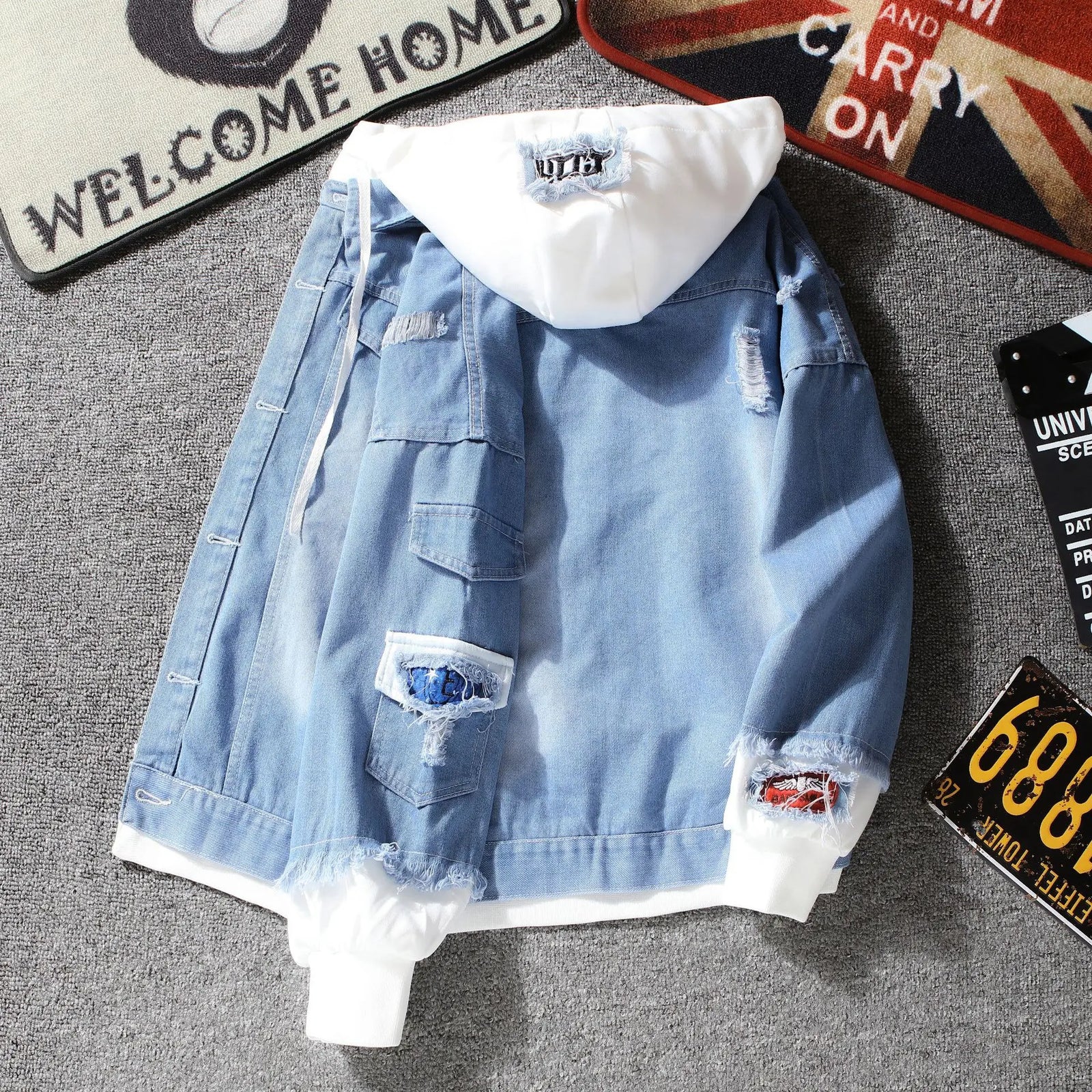 Long Sleeve Button Front Casual Denim Streetwear Jacket