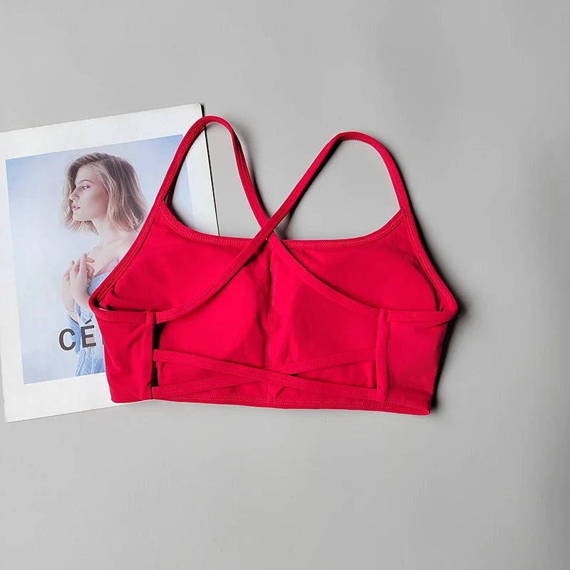Women's Cross Back Sports Bra with Printed Colour Options