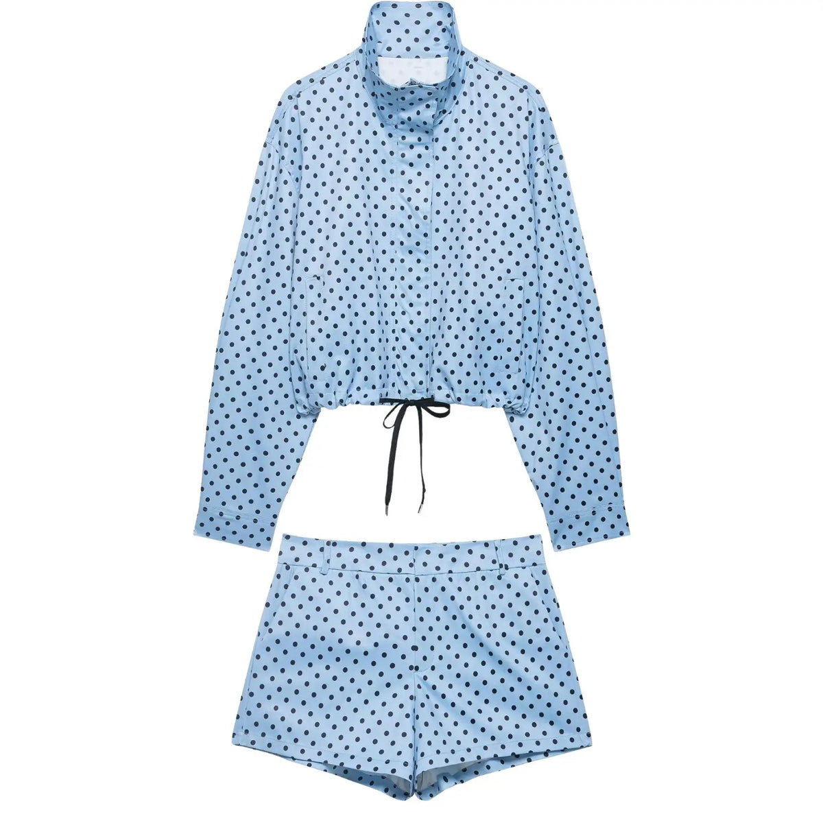 Women's Polka-Dot High-Neck Zip-Front Jacket