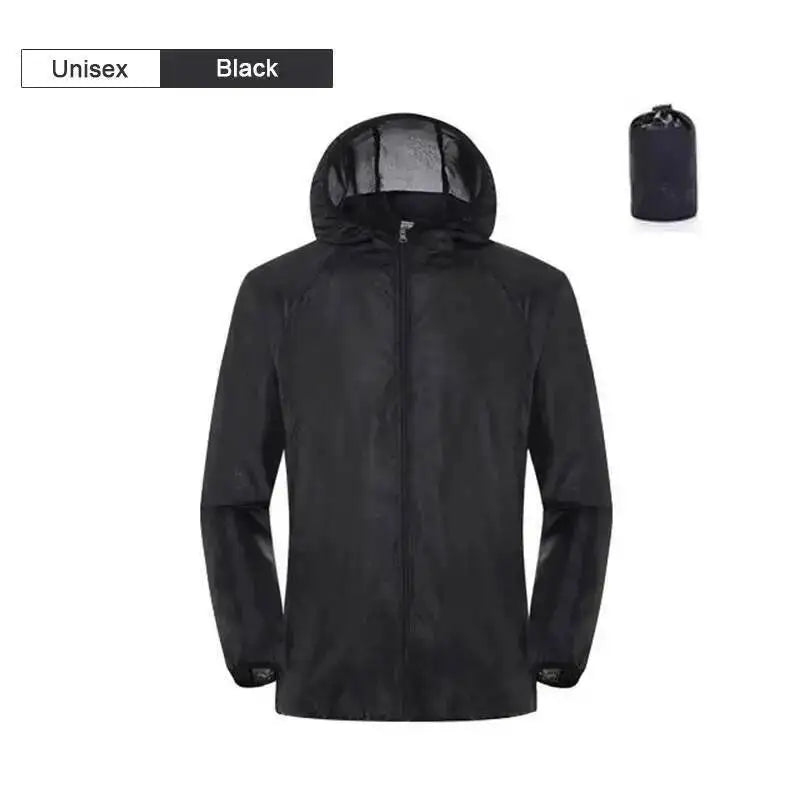 Hooded Long Sleeve Full Zip Outdoor Hiking Jacket with Pockets