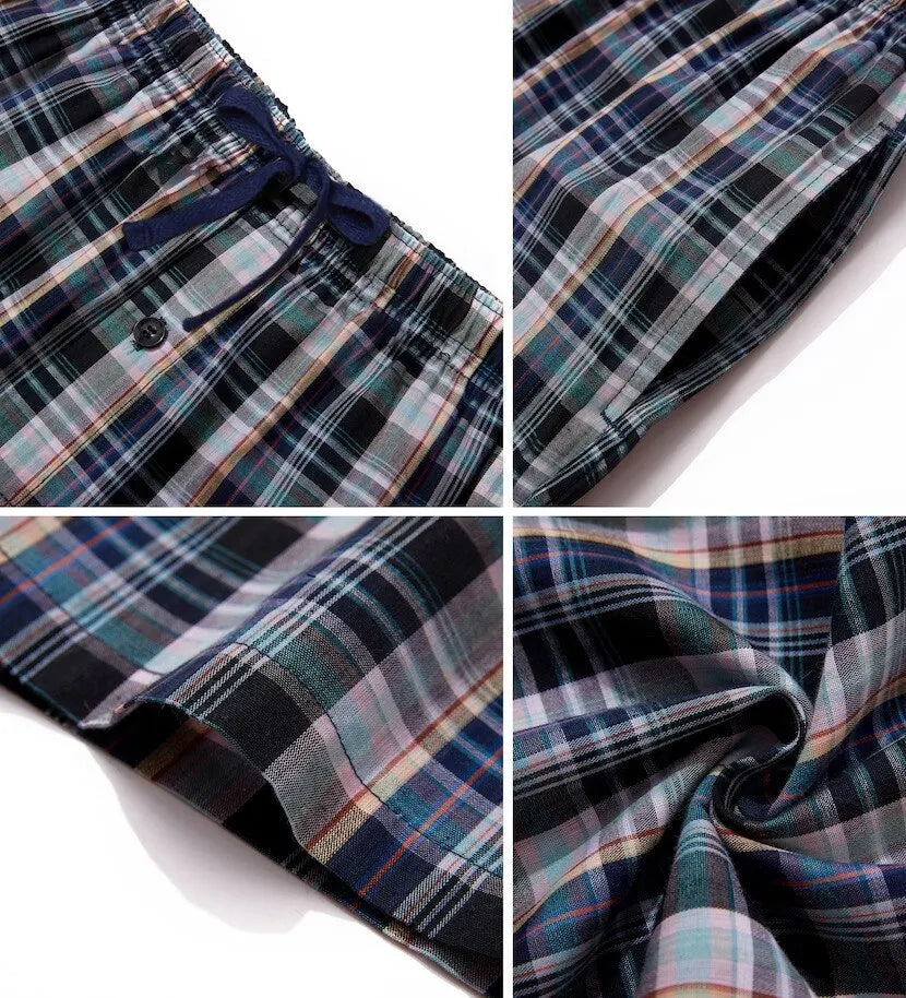 Men's Plaid Elastic Waist Lounge Pants with Pack Options