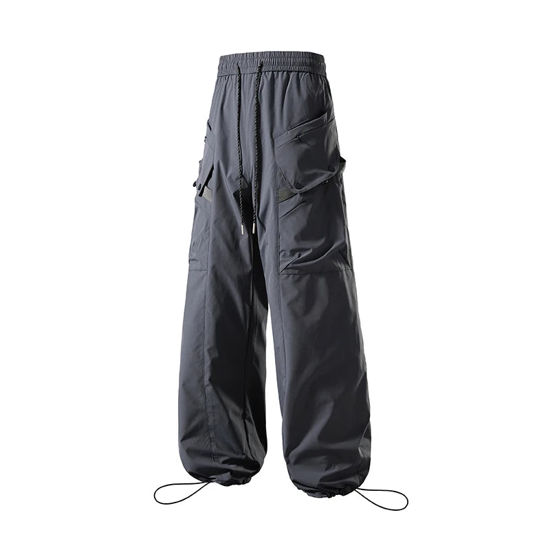 Men's Green Quick Dry Cargo Hiking Pants with Drawstring Waist