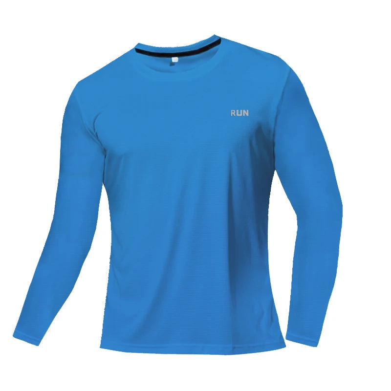 Mens Long and Short Sleeve Ice Silk Quick Dry Sports Top for Running Gym Hiking and Outdoor Training