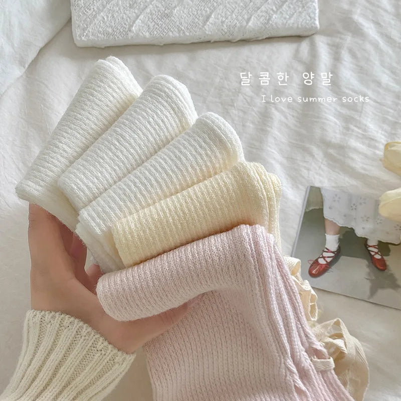 Solid Calf Leg Warmers with Decorative Ribbon Tie Details