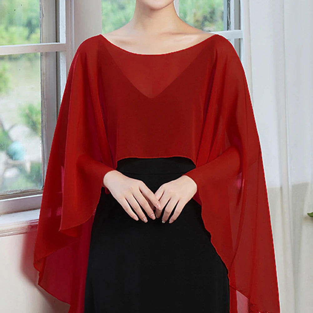 Sheer Flowing Drape Cape for Layering over Outfits