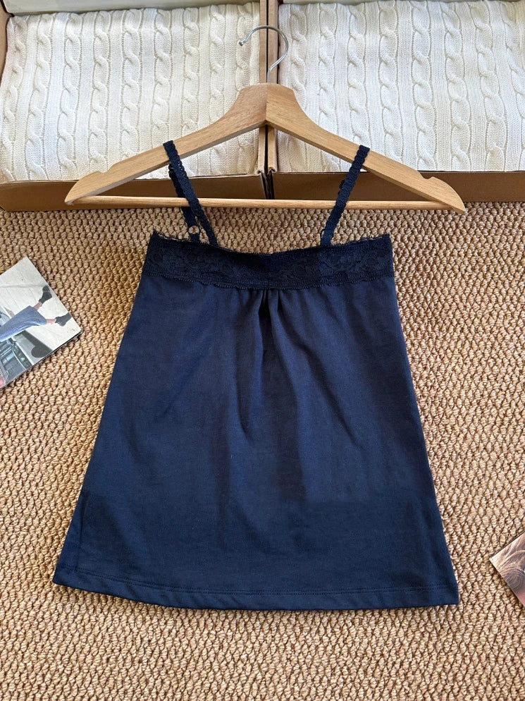 Women's Cotton Camisole and Bandeau Tops with Lace and Ruched Style Options