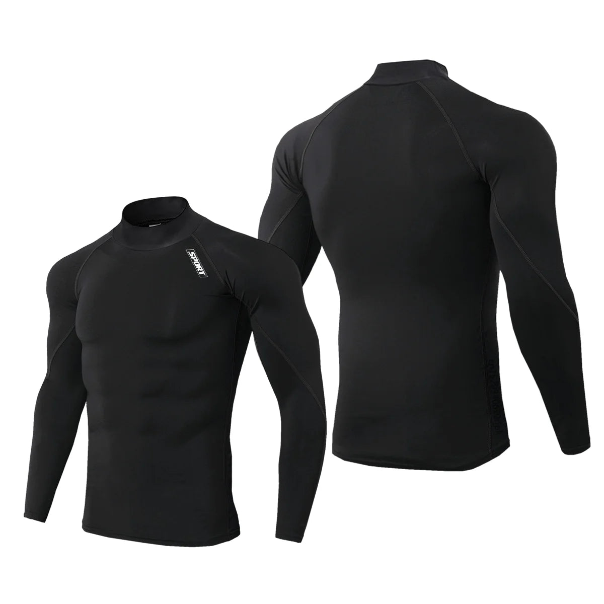 Mock Neck Compression Long Sleeve Rash Guard For Sports Outfits