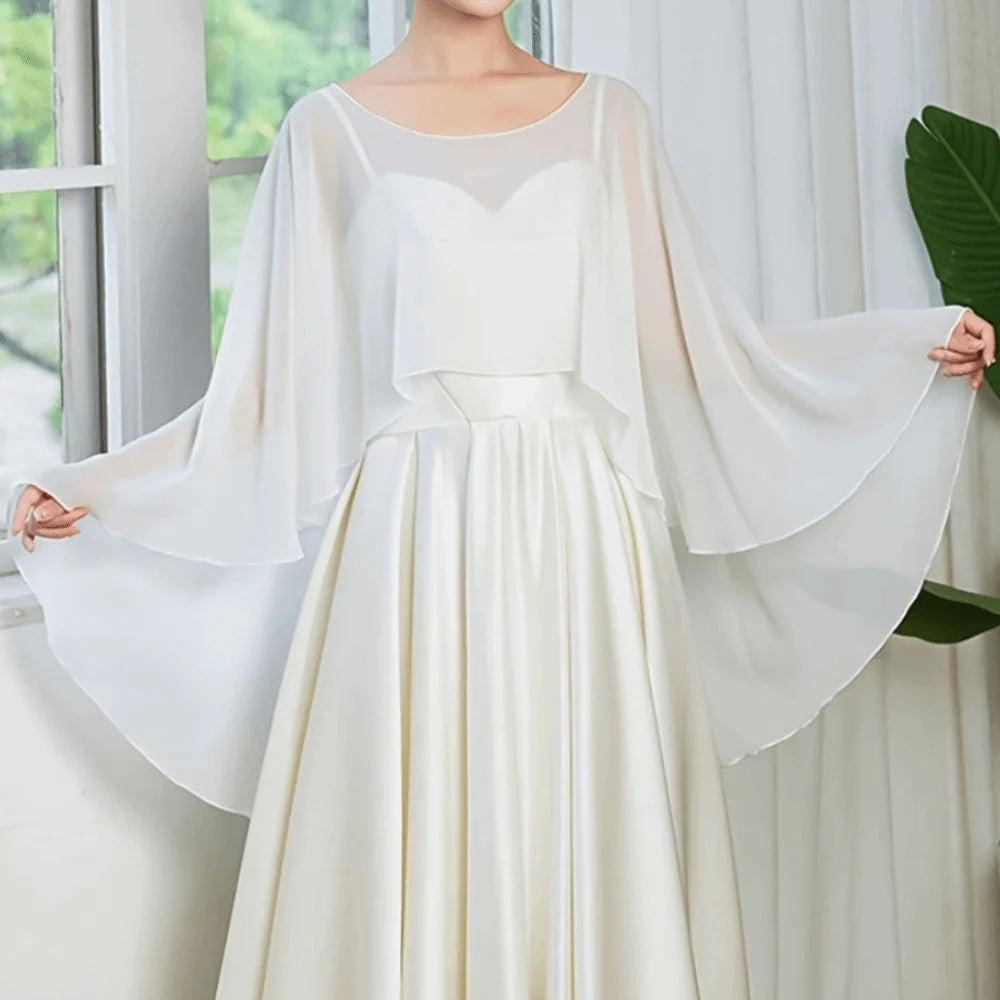 Sheer Batwing Drape Cape for Layering over Outfits