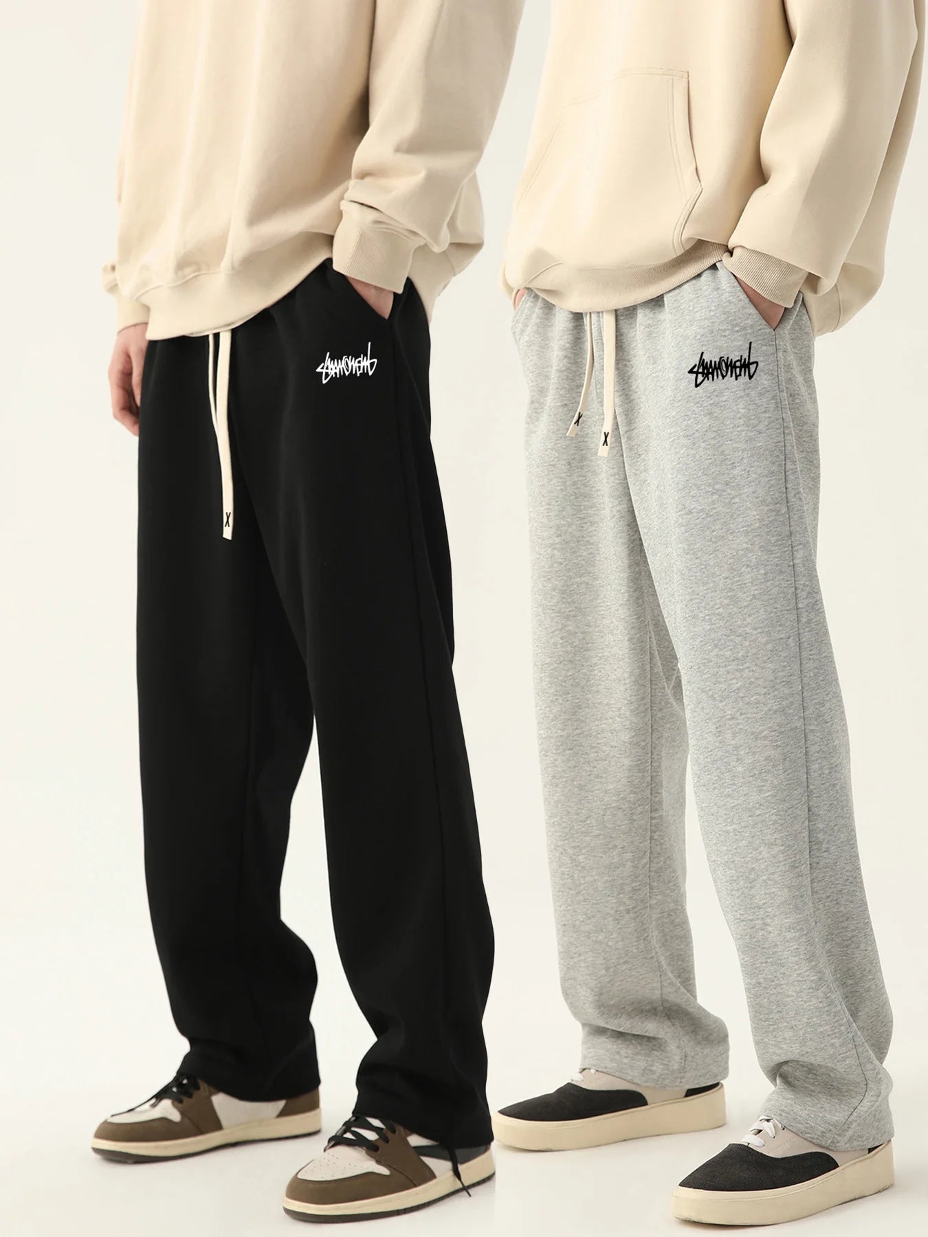 Men's Elastic Waist Loose Fit Casual Pants For Everyday Wear