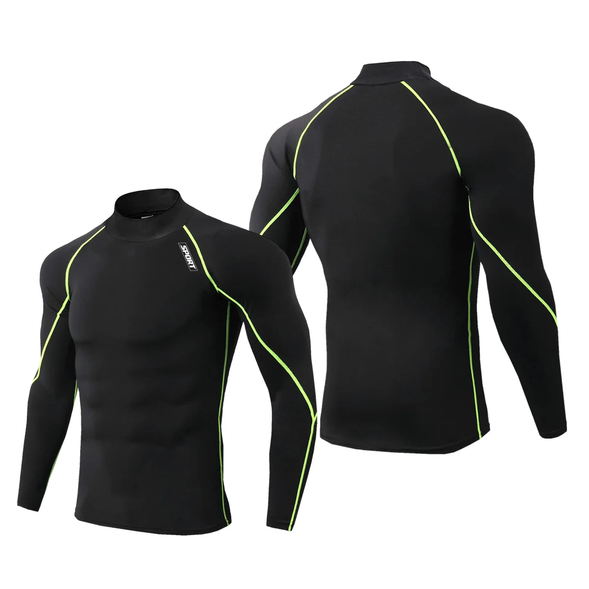 Mock Neck Compression Long Sleeve Rash Guard For Sports Outfits