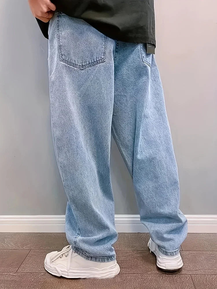 Men's Wide Leg Denim Jeans for Casual Everyday Wear