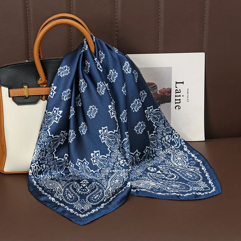 Printed Square Scarf with Floral and Graphic Pattern Options