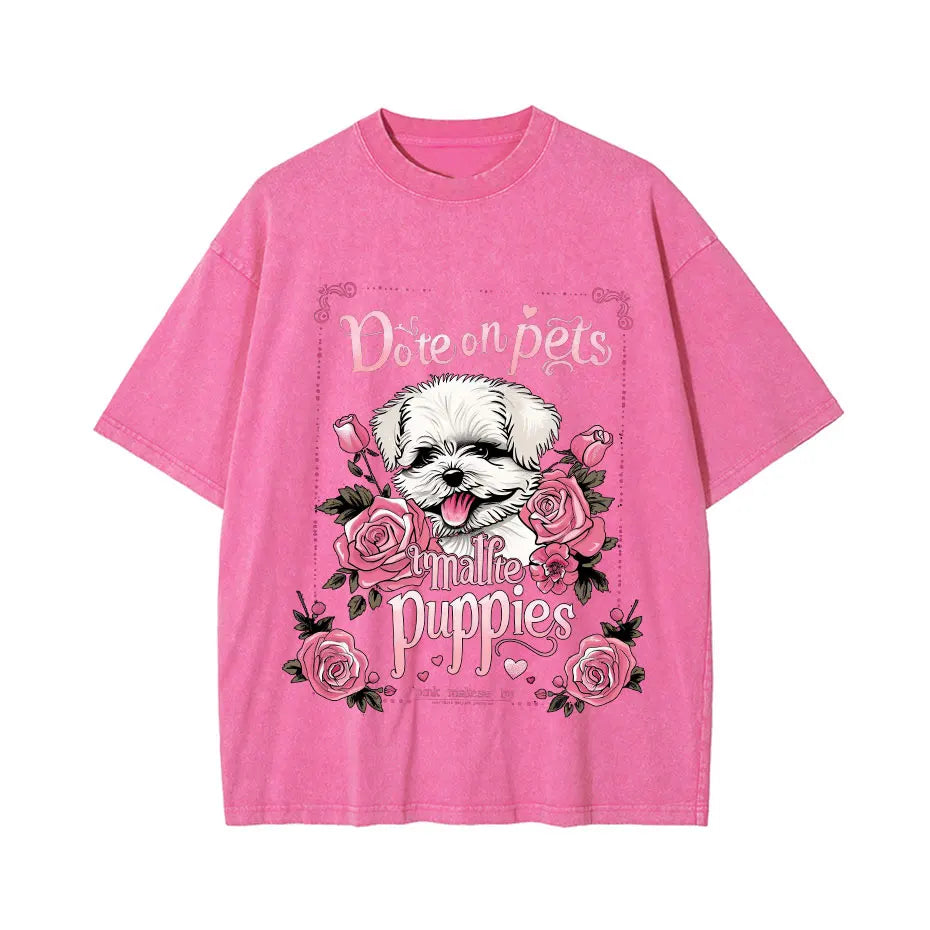Japanese Cat Cartoon Graphic Baggy T-Shirt Men Streetwear