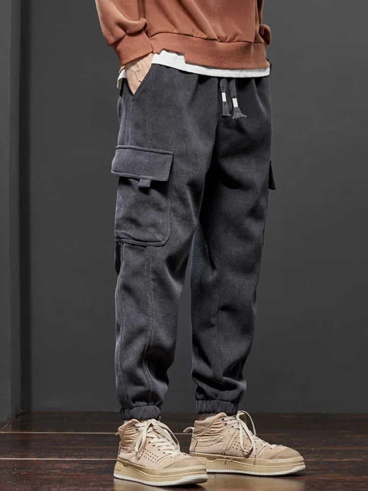 Men's Multi Pocket Elastic Waist Casual Cargo Pants