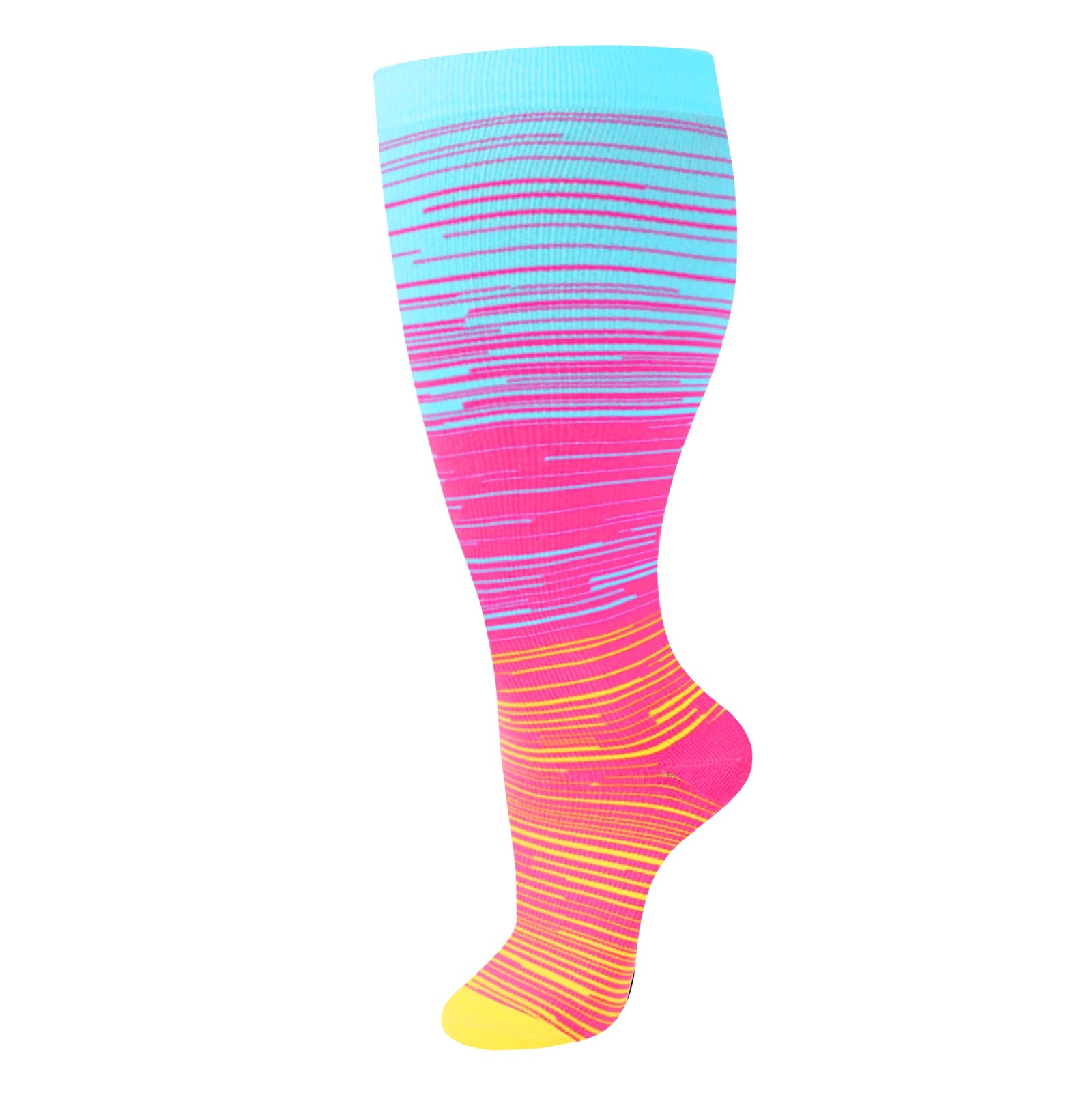 Plus Size Knee High Compression Socks with Pattern Options
