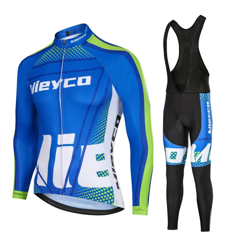 Men Long Sleeve Cycling Jersey Set MTB Road Bike Breathable Outdoor Cycling Suit