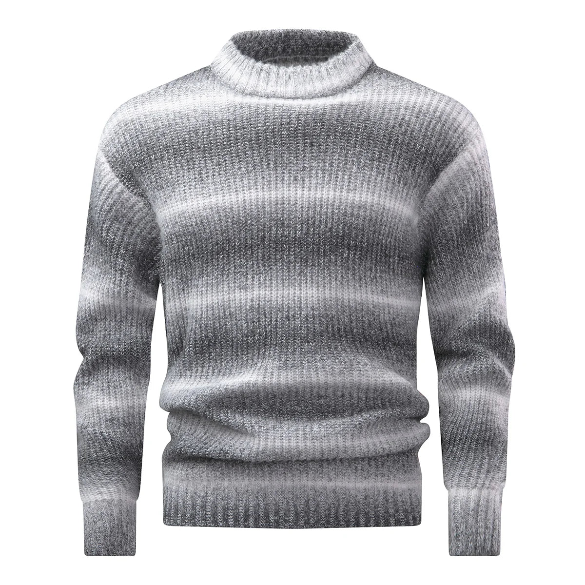 Men's Gradient Stripe Crew Neck Knit Sweater