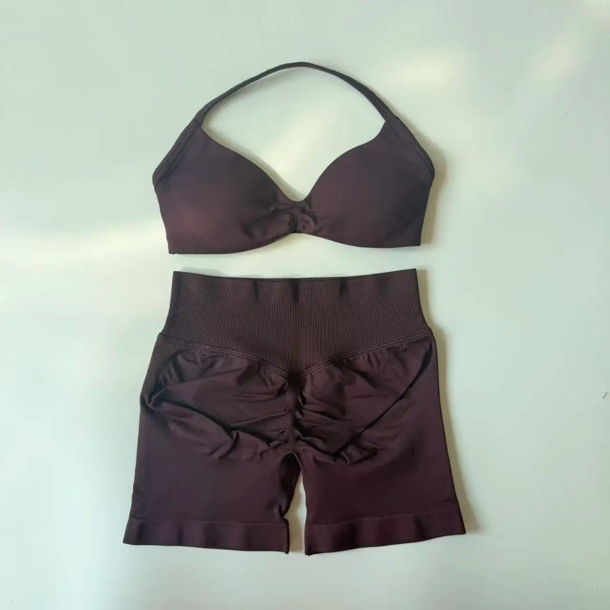 Women's Strappy Bra And Shorts Yoga Set For Workout Outfits