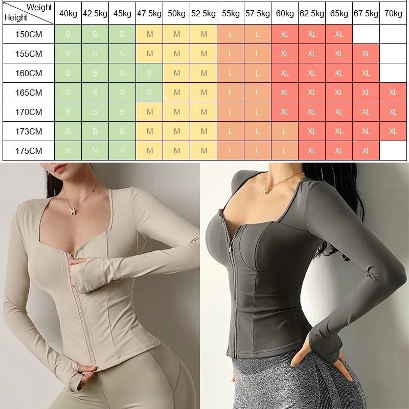 Women's Square-Neck Zip-Front Workout Jacket