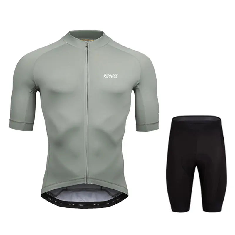 Men's Short Sleeve Cycling Jersey Set with Polyester and Spandex Bottoms
