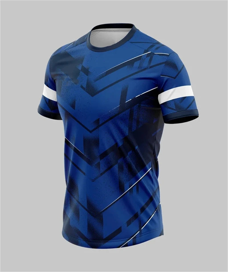 Geometric Sports Print Short Sleeve T-shirt For Sports Outfits