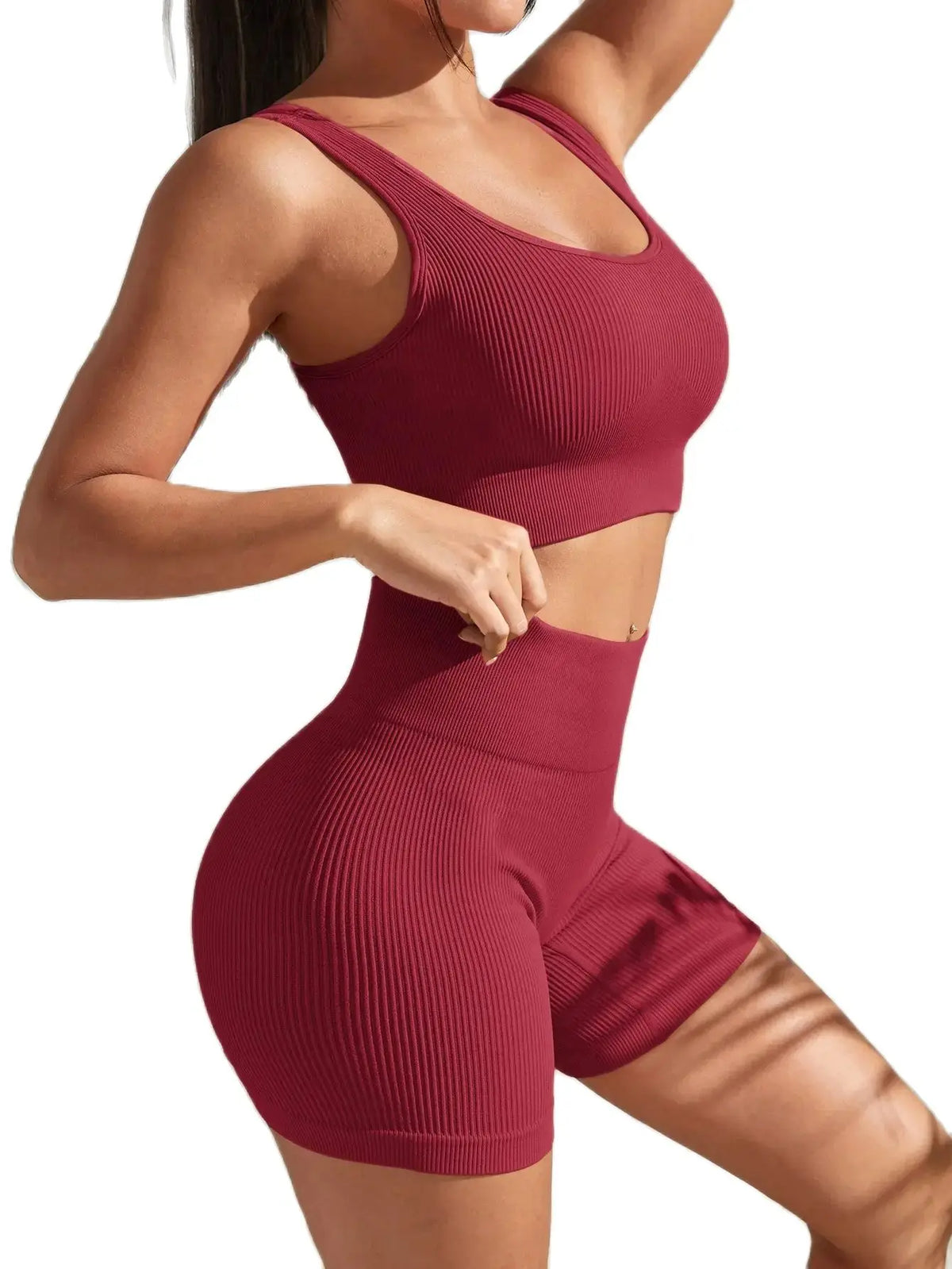 Women's Wide Strap Bra And Shorts Yoga Set